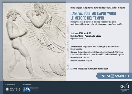 invito presentazione mostra Antonio Canova - Milano