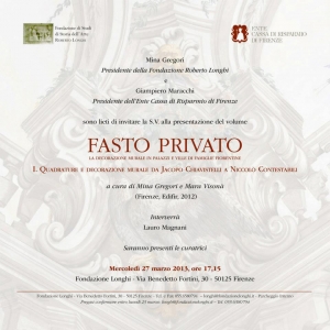 Presentazione del volume Fasto Privato presso la Fondazione Roberto Longhi